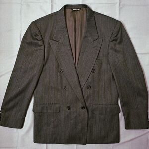 Vintage 1960's Nino Cervanti Double-Breasted Gray Blazer Made in USA Wool Twill